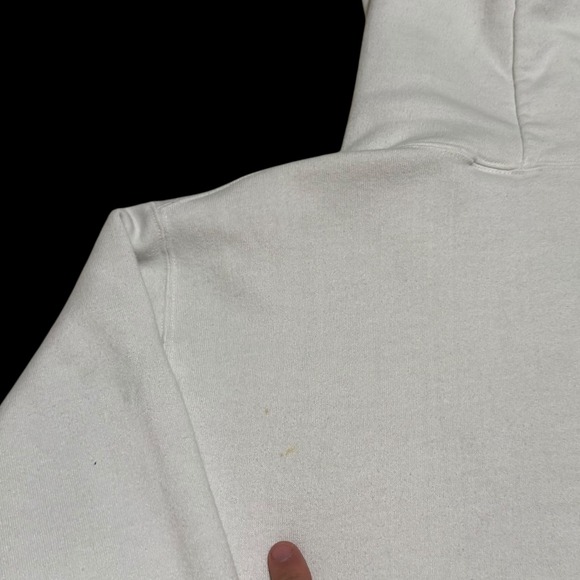 Vintage 90s Notre Dame University Stained White Hoodie Sweatshirt Women's XL‎ - Picture 7 of 12